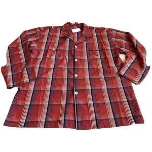 Polo Ralph Lauren 100% Cotton Woven Pajama Shirt Size XL Red Plaid L156 $44